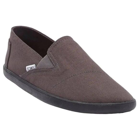 New TOMS Charcoal Pico Canvas Loafer Flat Sneakers Size 8.5 Slip on Round Toes - Picture 12 of 14